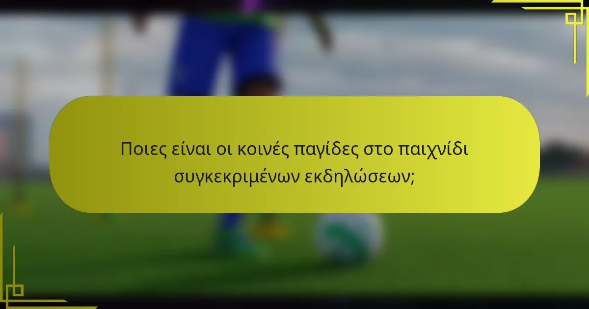 Ποιες είναι οι κοινές παγίδες στο παιχνίδι συγκεκριμένων εκδηλώσεων;